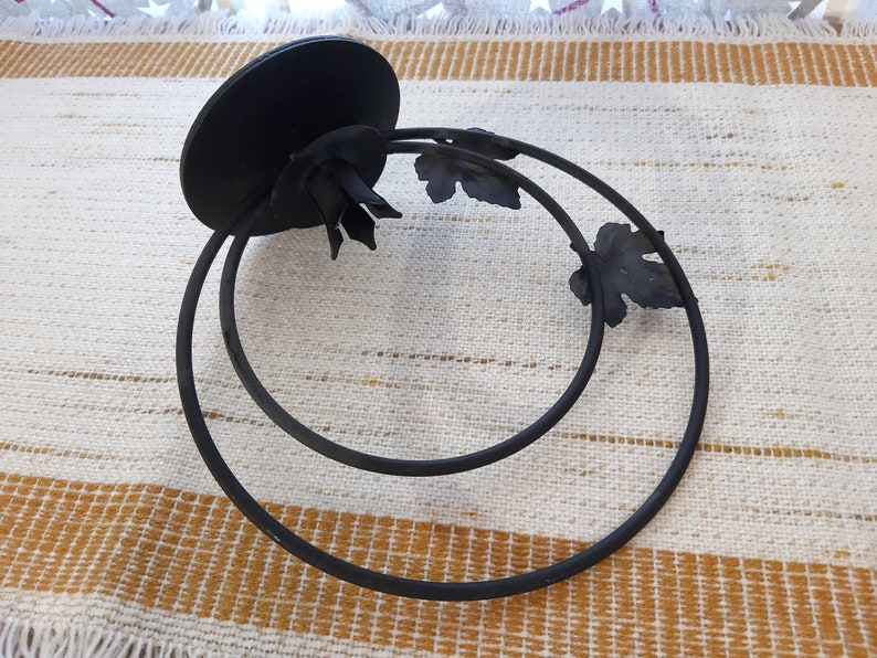 Vintage Hand Forged Metal Scandinavian decorative Candlestick holder table decor metal holder candle holder Maple leaf decor house warming