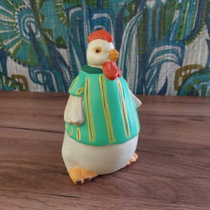 Vintage hand painted ceramic Chicken decor, Vintage Easter warming, Scandinavian, Vintage Easter warming, Easter table decor, ceramic  (12)