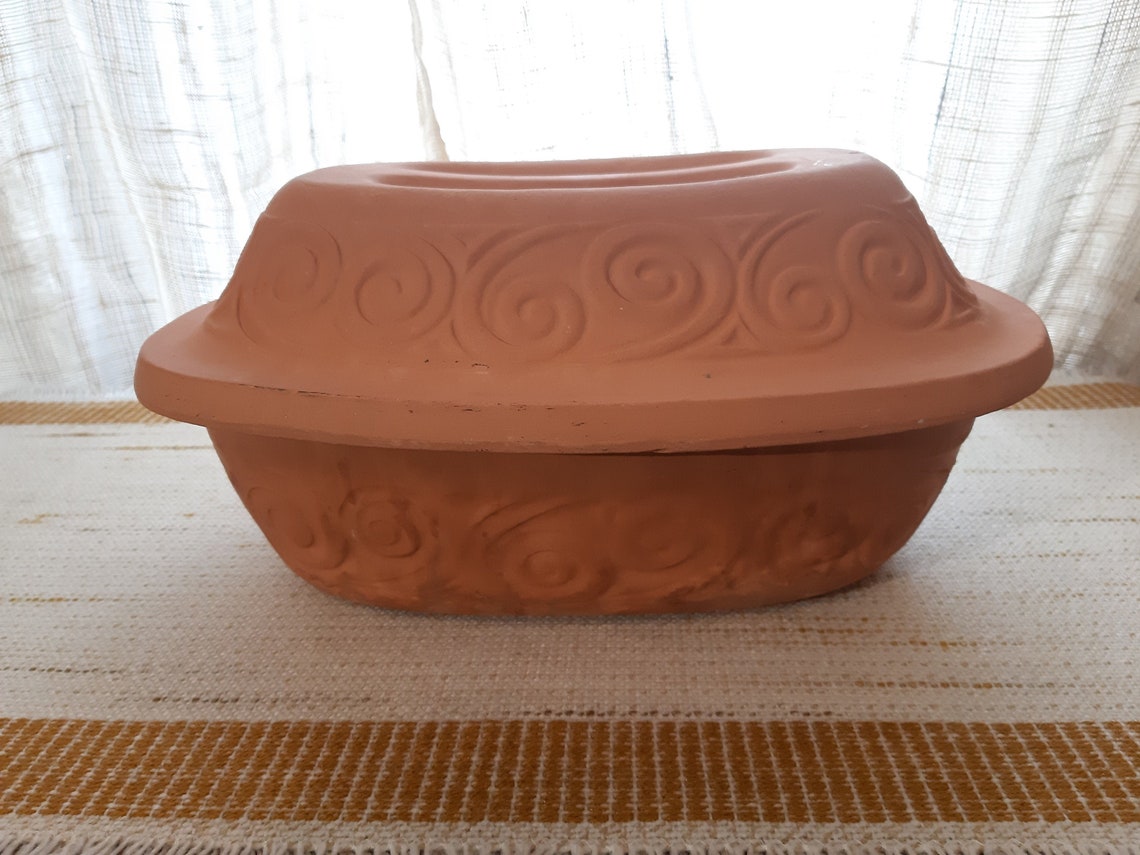Vintage Italy Clay Roaster Clay Baking dish Terracotta Baking Etsy