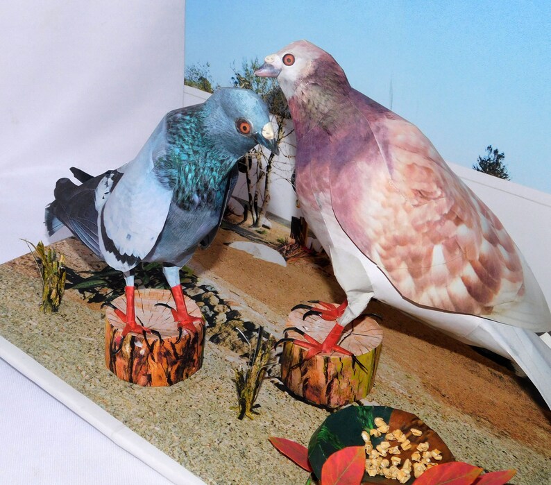 paper craft bird pigeon