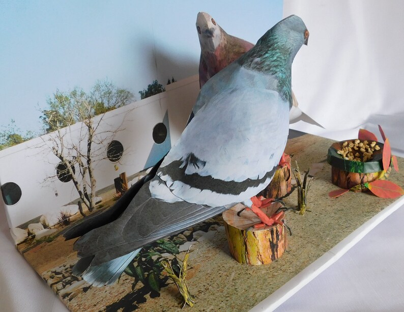 paper craft bird pigeon