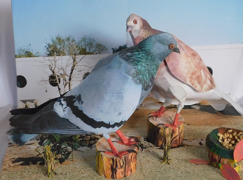 paper craft bird pigeon