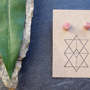 red tourmaline stud earrings