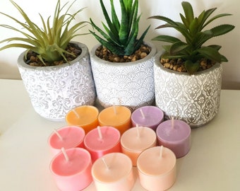 Cocktail Fruity Scented Candles, 8 Pack of Fragrant Tea Lights, Scented Tea Light Candles 6 Hour Burn, Long Burning Tealights - 24 Scents