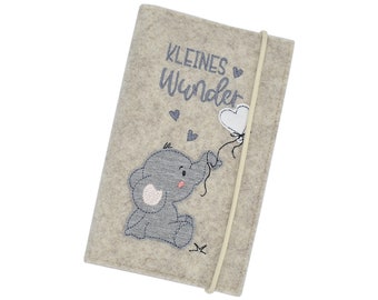 Mutterkindpasshülle Filz Österreich, Mutterpasshülle, Elefant,  Geschenk zur Geburt