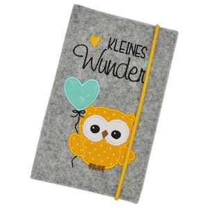 Mutterkindpasshülle Filz Österreich, Mutterpasshülle, Eule, Geschenk zur Geburt