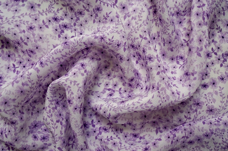 blouse floral printed fashion fabric for woman Dresses scarves shirts 100/% Pure Silk Crepe De Chine