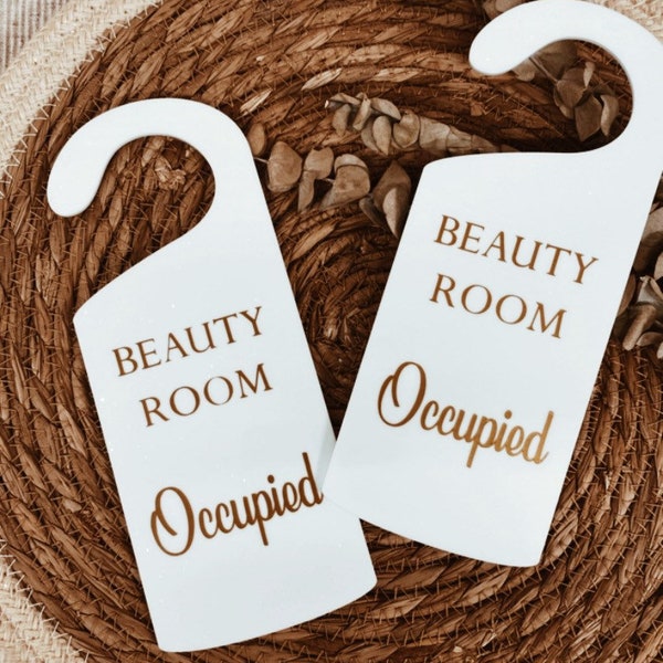 Beauty room occupied salon door hanger acrylic do not disturb door sign