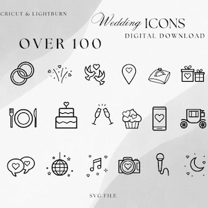 Hochzeits-Icons SVG | Reihenfolge der Tage-Symbole | Cricut svg Ikonen | Hochzeit Clipart-Symbole | digitaler download Hochzeits-Icons