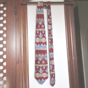 1970&#39;s Studio 54 Tie Rack silk necktie, exotic bohemian artistic pattern, men&#39;s silk designer tie, made in Italy, ornate statement silk tie
