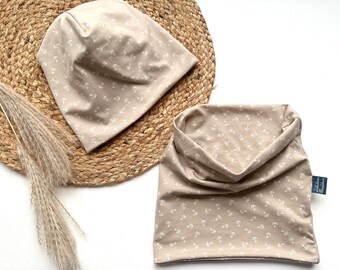 Beanie headband loop anchor beige