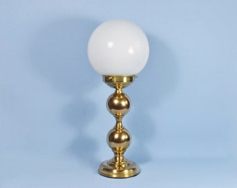 Unique ball table lamp light 50 cm balls brass glass gold white timeless simple living room entrance office unique upcycling vintage