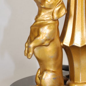 Unikat Dackel Tischlampe Leuchte 42 cm Jugendstil Hunde Figuren Tiere Metall Glas Perlen gold einmalig upcycling vintage Bild 6