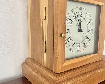 Rare Find Wooden Mantel Clock with Hidden Jewelry Box