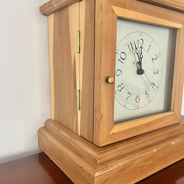 Rare Find Wooden Mantel Clock with Hidden Jewelry Box