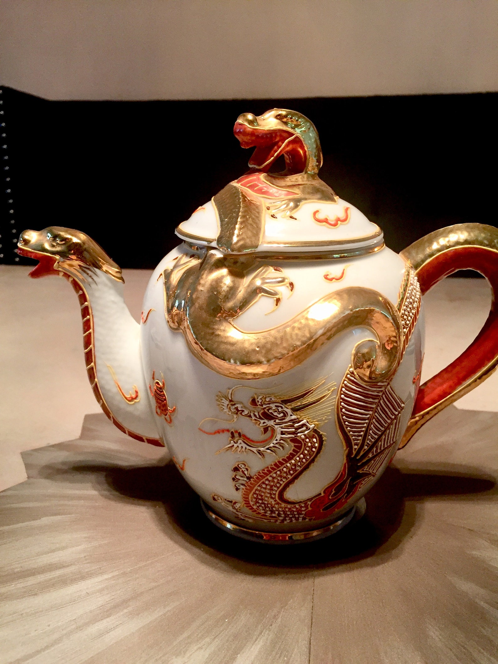 Occupied Japan Porcelain Gold Dragonware Tea Set Etsy