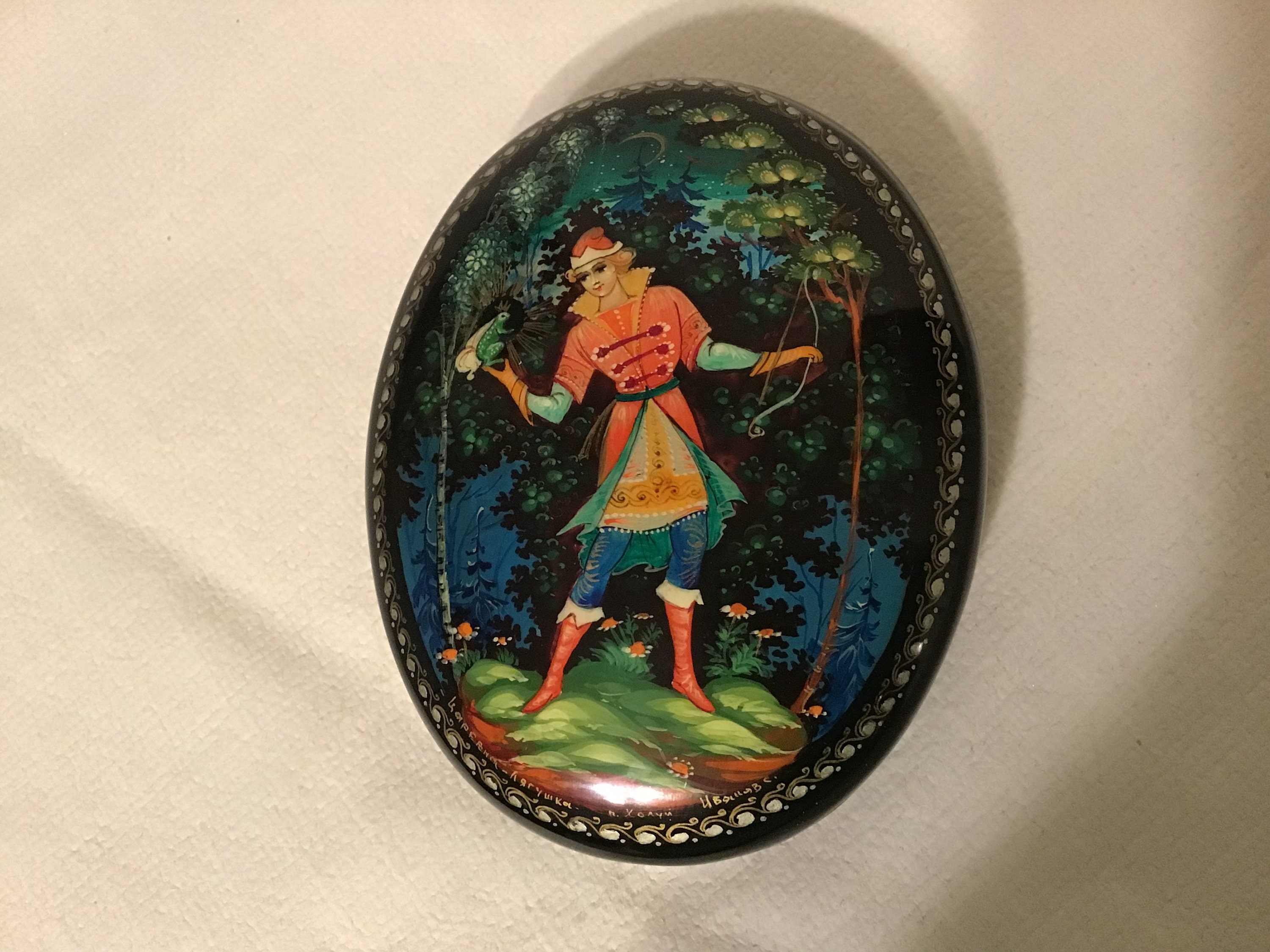 Vintage Kholui Lacquer Miniature Painting Jewelry Etsy