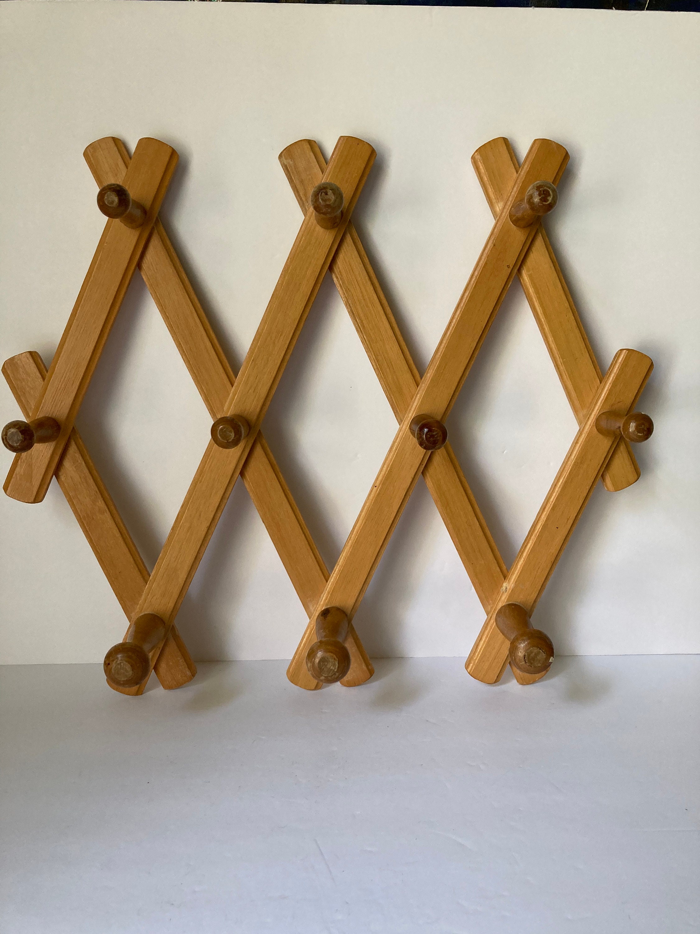 Vintage Akkordeon zehn Peg Rack erweiterbare Wandaufbewahrung | Etsy