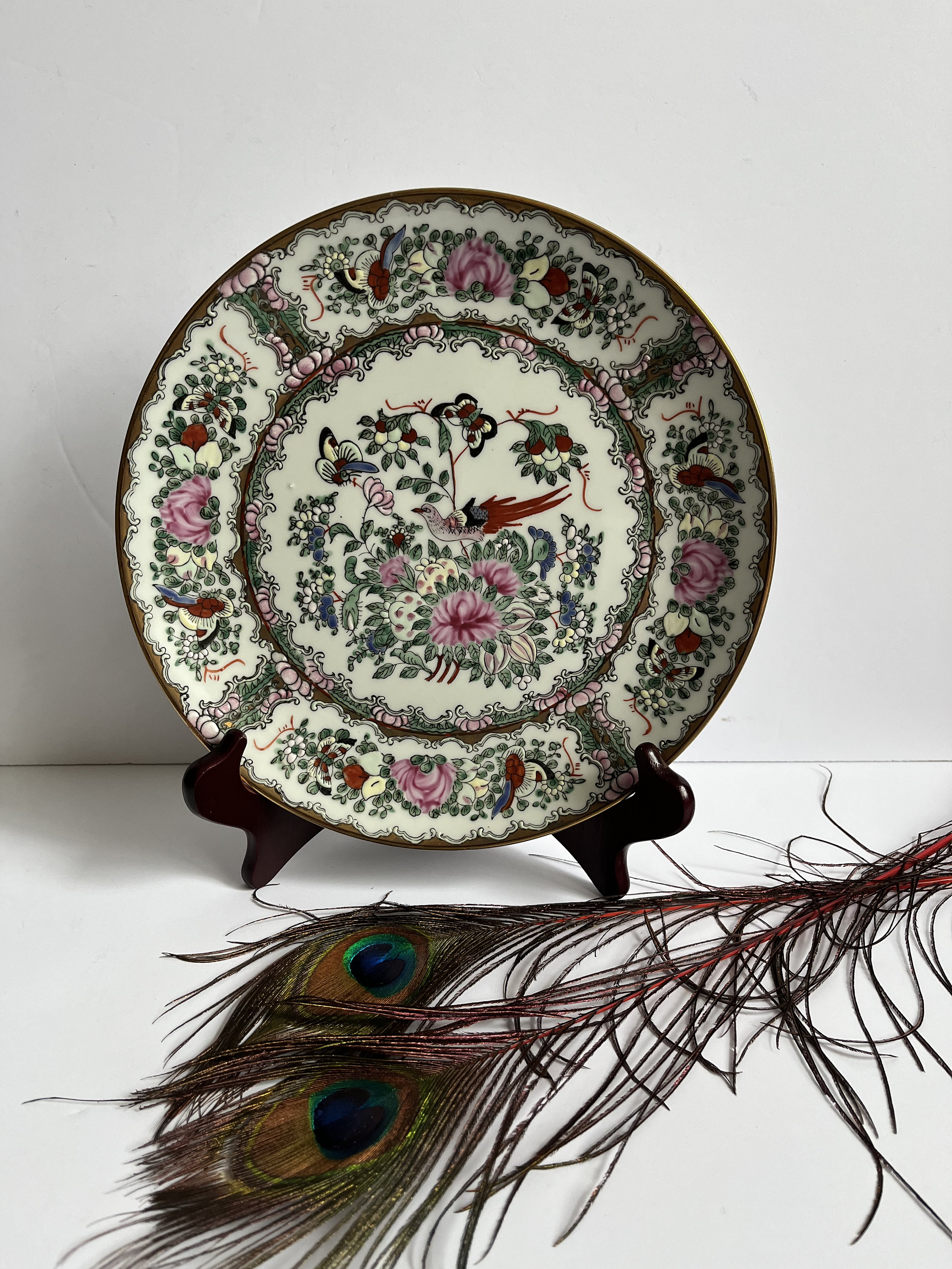 Vintage Porcelain Asian Decorative Plate Andrea by Sadek Etsy