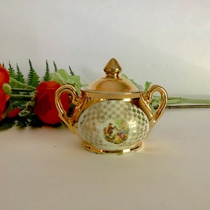 Vintage Gold Sugar Candy Bawl Bavaria Crown Germany