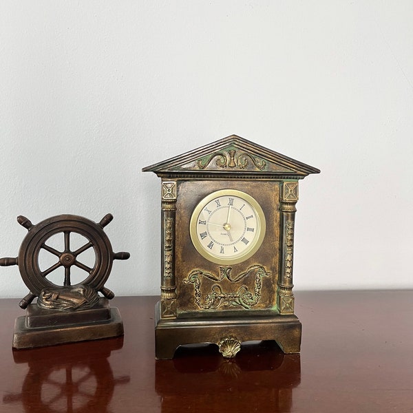 Brass Mantel Clock Etsy