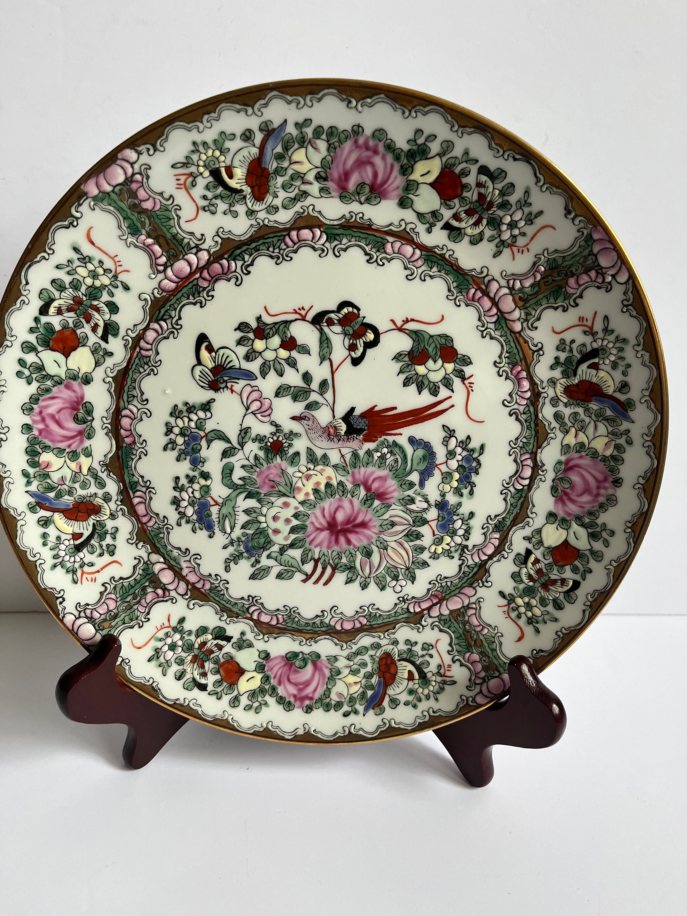 Vintage Porcelain Asian Decorative Plate Andrea by Sadek Etsy