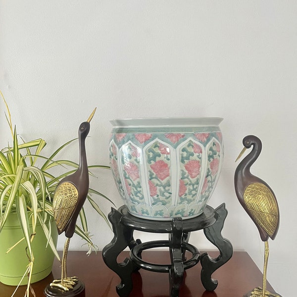 Blue and White Fish Bowl Planter - Etsy