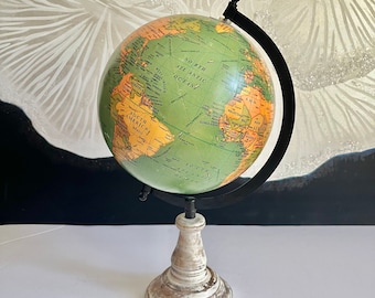 Vintage Medium Size Globe Green Orange India