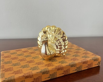 Ceramic Gold Peacock Figurie