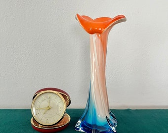 Orange Blue Whithe Art Glass Hand Blown