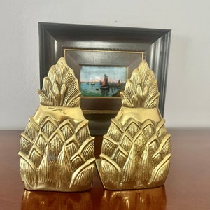 Vintage Brass Pineapple Bookends