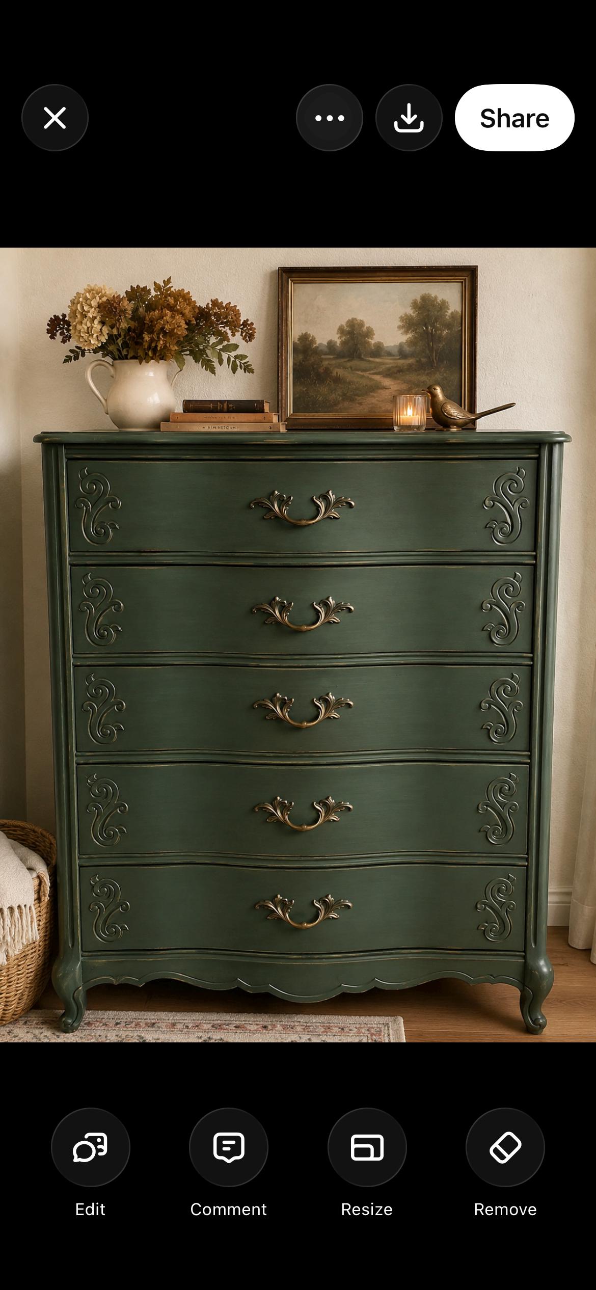 Olive Green Dresser