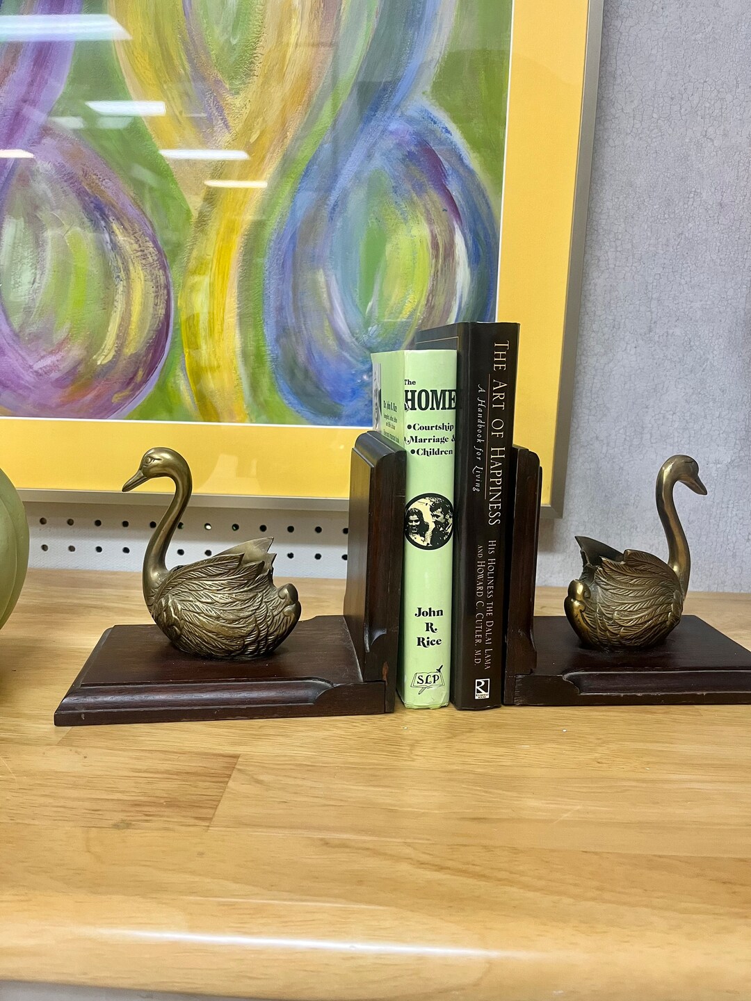 Vintage Brass Swan Figurines Bookends Etsy