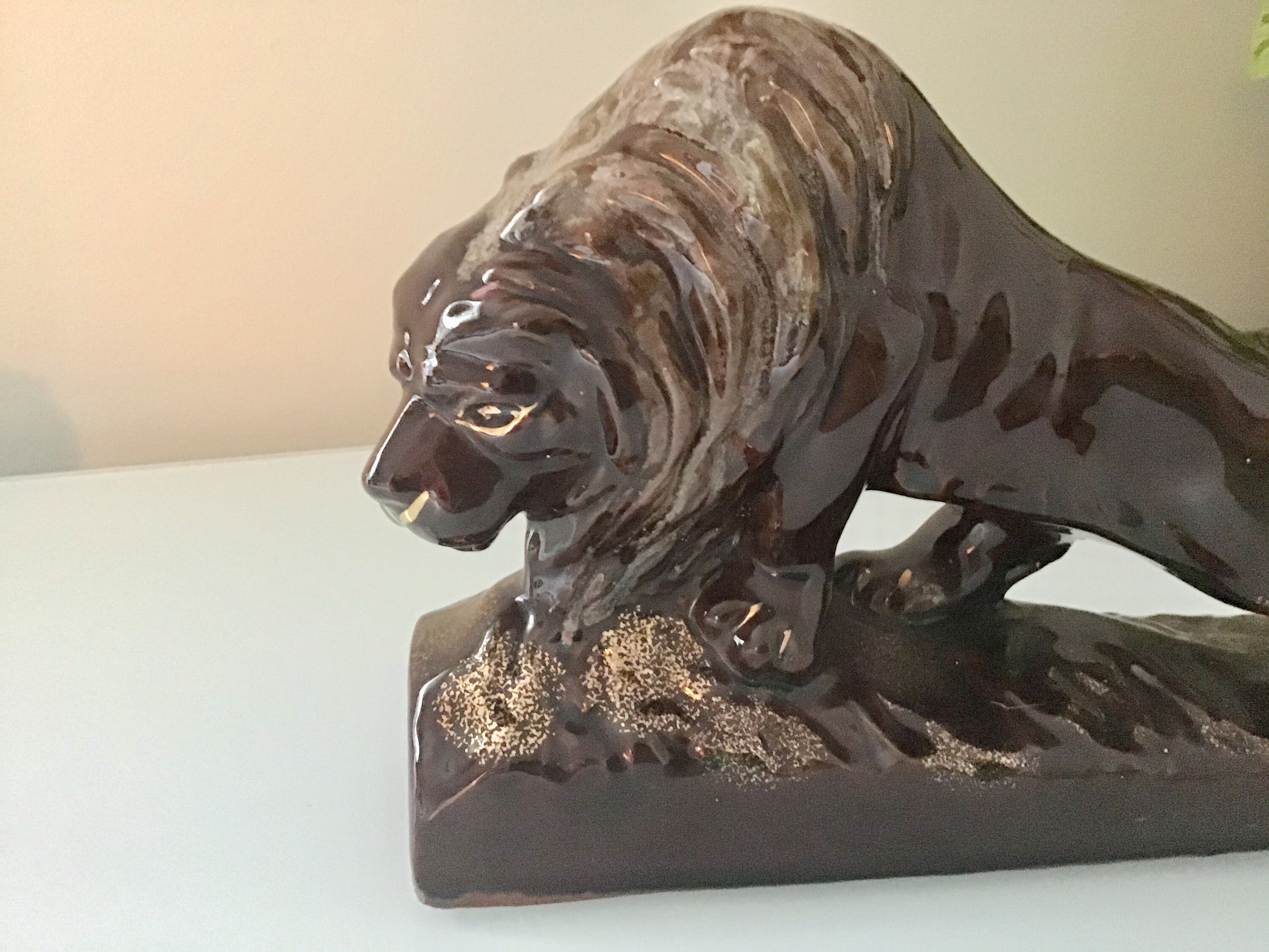 Vintage Porcelain Lion Figurine Japan Etsy