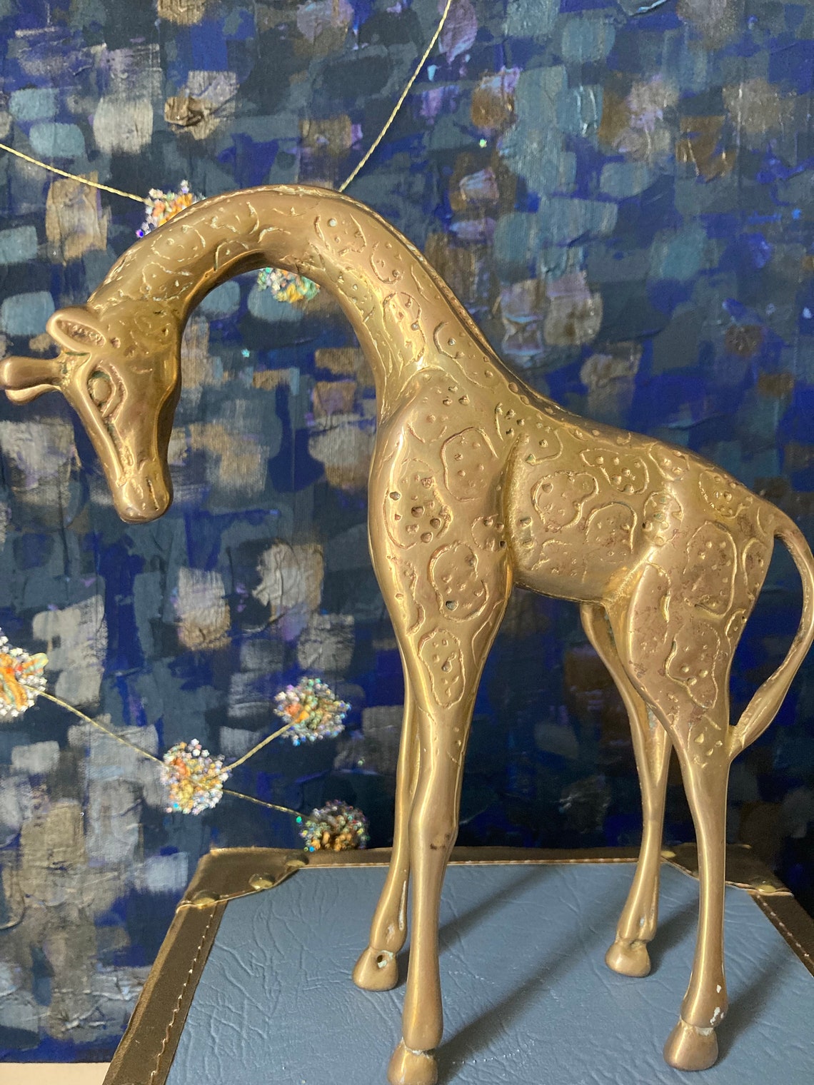 Vintage Brass Giraffe Figurine Sculpture Etsy