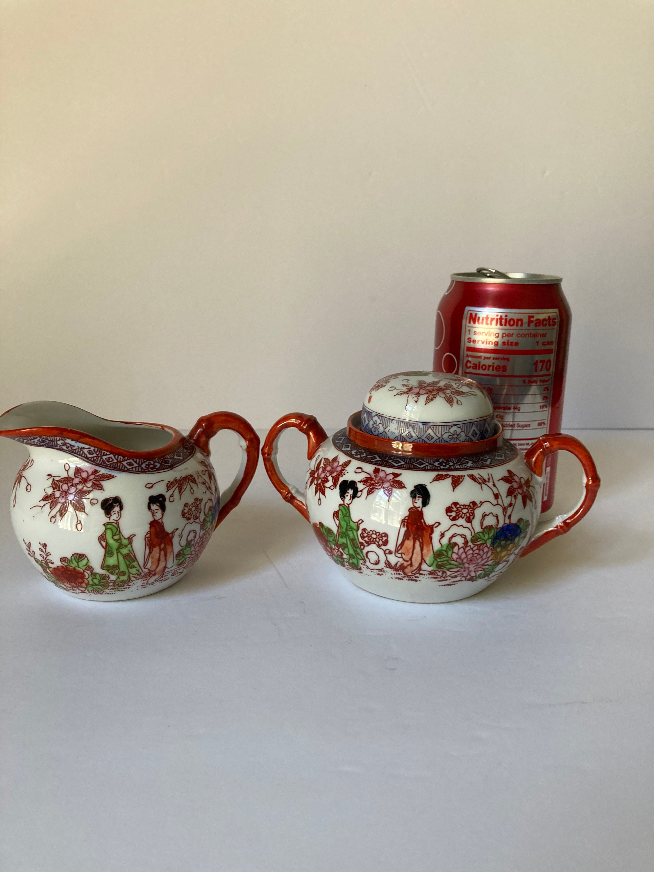 Vintage Japanese Creamer and Sugar Bowl Etsy