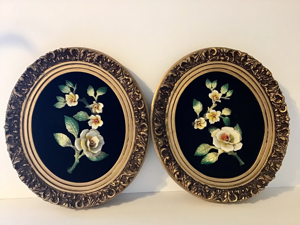 Pair off Vintage Wall Hanging Plaques Etsy