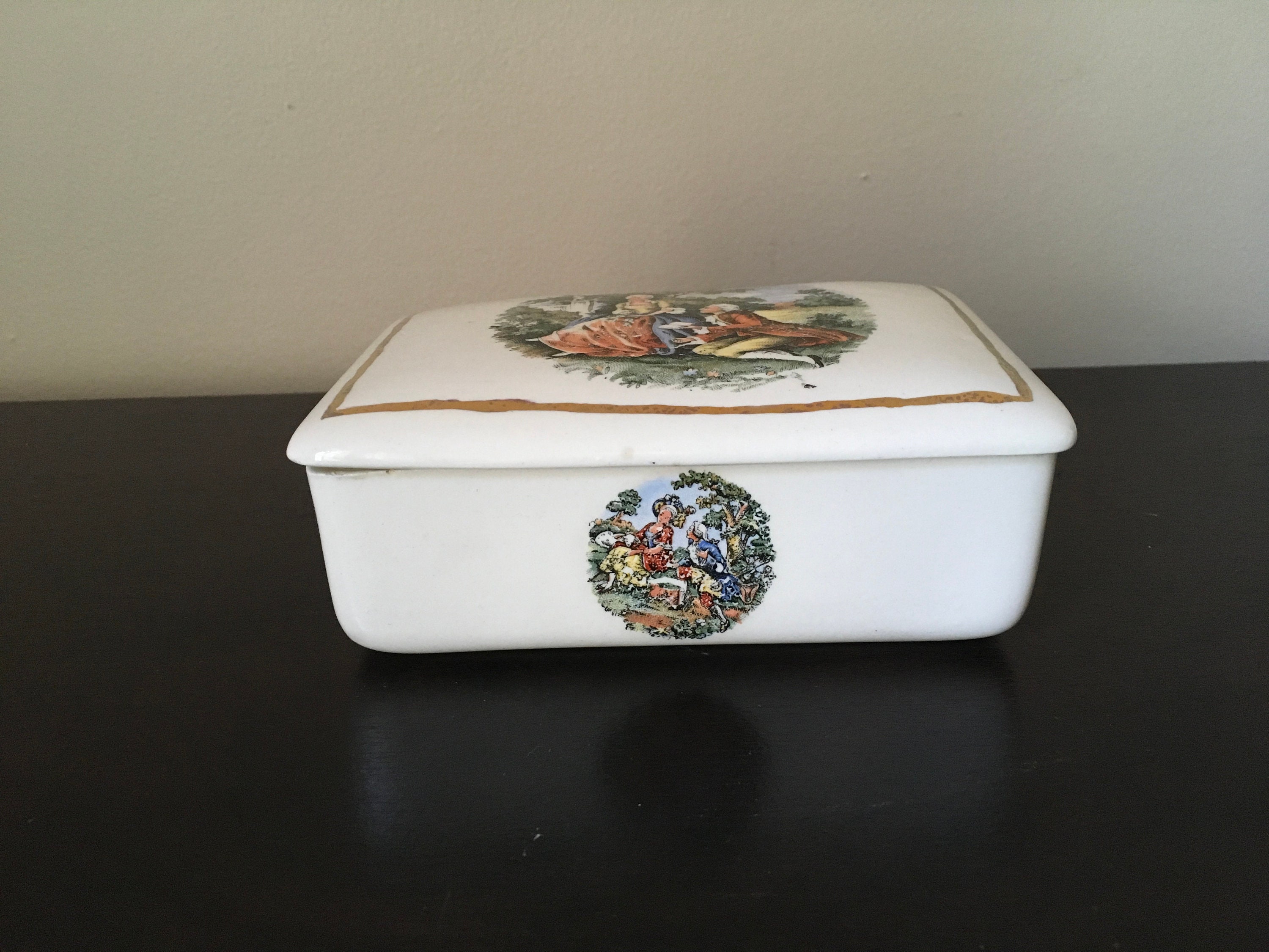 Vintage Mid Century Art Pottery Trinket Box by Holland Mold Etsy