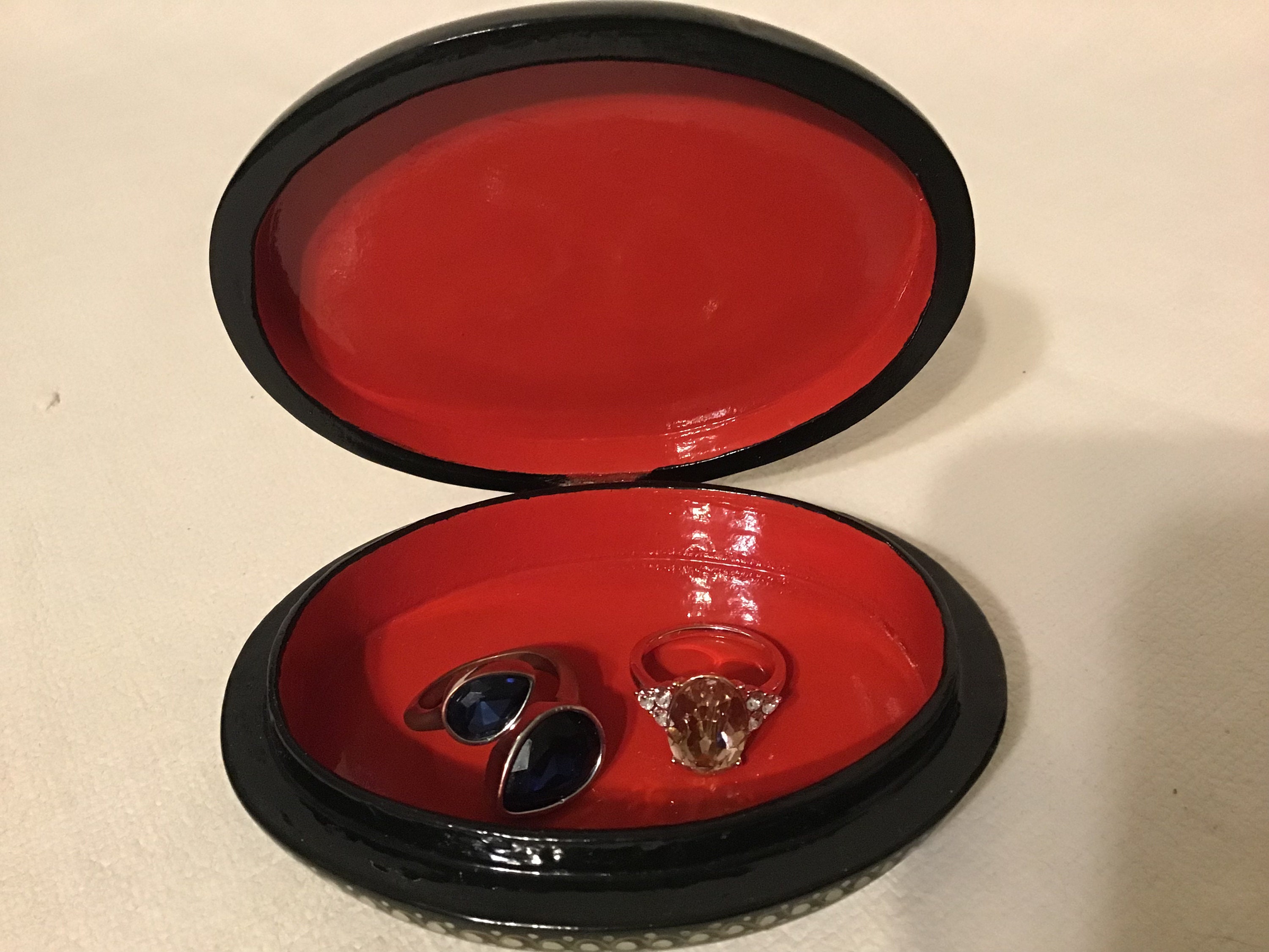 Vintage Kholui Lacquer Miniature Painting Jewelry Etsy