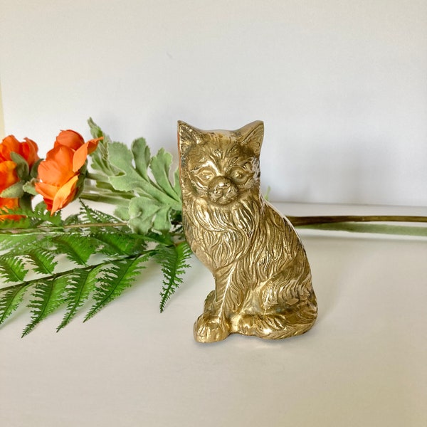 Antique Brass Cat Figurines Etsy