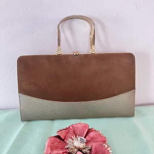 Cartera de mano elegante de terciopelo y piel sintética vintage para mujer