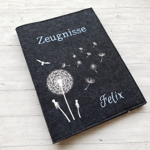 Zeugnismappe " Pusteblume "  inkl. Sichtbuch A4 Zeugnishülle Name Zeugnisse I Dokumentenmappe