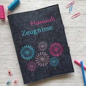 Zeugnismappe " Pusteblumen " inkl. Sichtbuch I A4 Zeugnishülle I Name I Zeugnisse I Dokumentenmappe I Einschulung