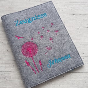 Zeugnismappe " Pusteblume "  inkl. Sichtbuch A4 Zeugnishülle Name Zeugnisse I Dokumentenmappe