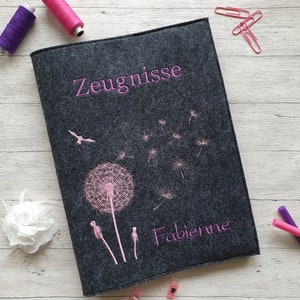 Zeugnismappe " Pusteblume "  inkl. Sichtbuch A4 Zeugnishülle Name Zeugnisse I Dokumentenmappe