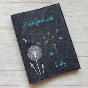 Zeugnismappe " Pusteblume "  inkl. Sichtbuch A4 Zeugnishülle Name Zeugnisse I Dokumentenmappe