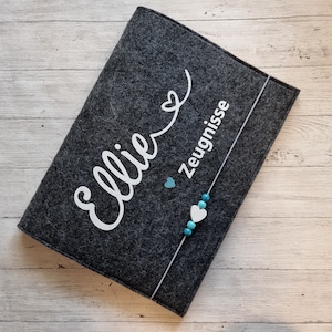 Zeugnismappe " Herz "  inkl. Sichtbuch A4 Zeugnishülle Name Zeugnisse I Dokumentenmappe