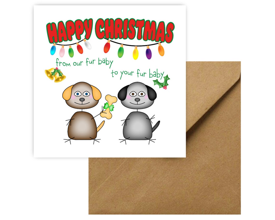 Happy Christmas From Our Dog To Your Dog Greeting Card | Etsy