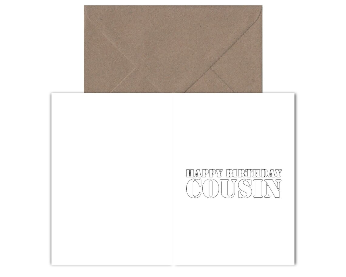 Happy Birthday Cousin Greeting Card Cousin Birthday Card | Etsy