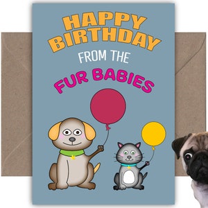 Happy Birthday From The Fur Babies Greeting Card